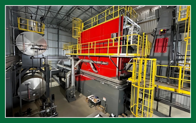 The first biomass boiler for the steam distillation of eucalyptus oil
