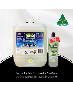 Laundry Powder & Detergent Concentrate + Laundry Sanitiser Liquid Eucalyptus 1lt