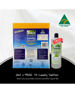 Laundry Detergent Concentrate + Laundry Sanitiser Liquid Eucalyptus 1lt