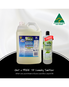 Laundry Detergent Concentrate Eucalyptus - 5lt + Laundry Sanitiser Liquid Eucalyptus 1lt