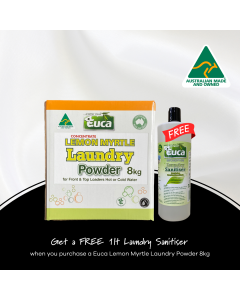 Laundry Powder - Lemon Myrtle + Laundry Sanitiser Liquid Eucalyptus 1lt